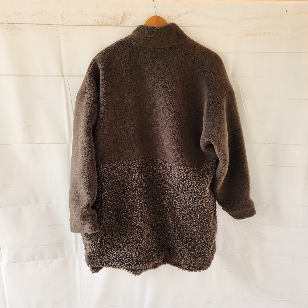 French Connection Irenea Dark Green Teddy Faux Fur Jacket - Picture 10 of 11